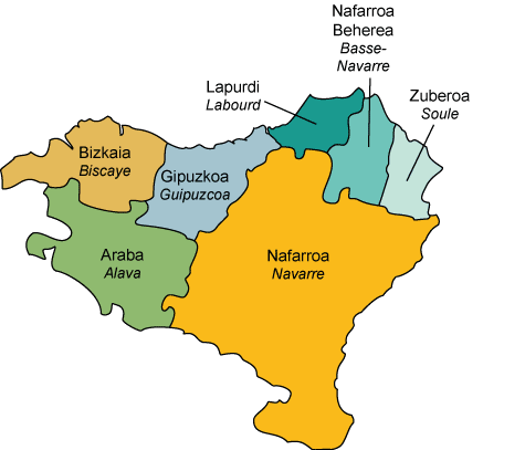 Mapa ficción geográfico-político de Euskal Herria