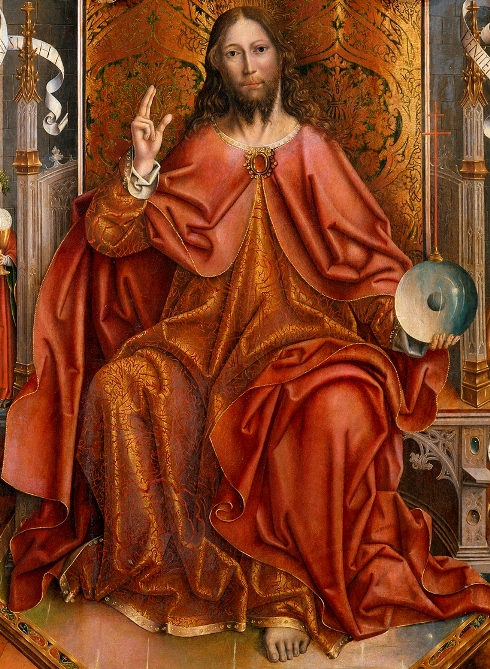 Fernando Gallego (c1440-1507), Cristo bendiciendo (fragmento)