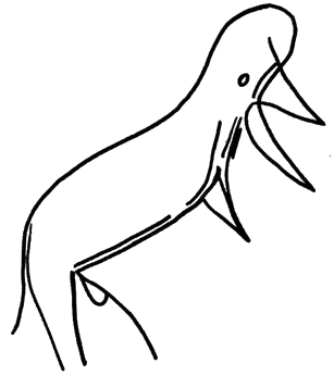 Teriántropo picudo o teriántropo-pájaro, de Los Casares. Auriñaciense tardío o solutrense