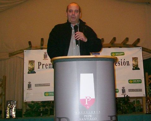 Juan Vega agradece el Premio a la Libertad de Expresión, el 24 de noviembre de 2007