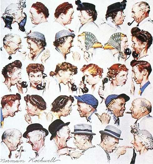 Norman Rockwell (1894-1978), The Gossip (The Saturday Evening Post, 6 marzo 1948)