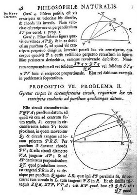 Página geométrica de los Principia de Newton