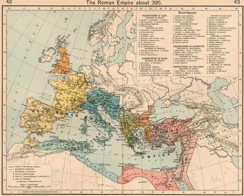 El Imperio Romano hacia 395