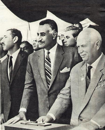Nasser y Jrushov, Asuán, 1956